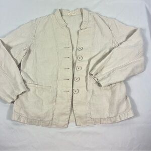 Eileen Fisher Light Beige Linen Blazer Jacket